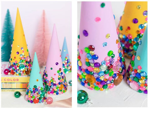 Rhinestone Christmas Tree Cones