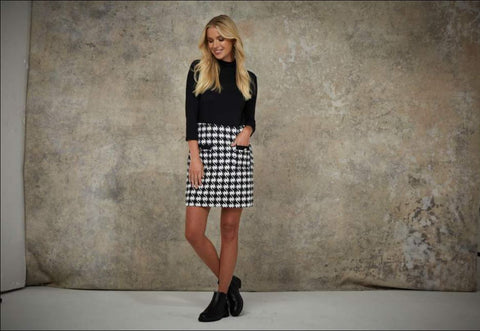 Black & White Checked Mini Skirt