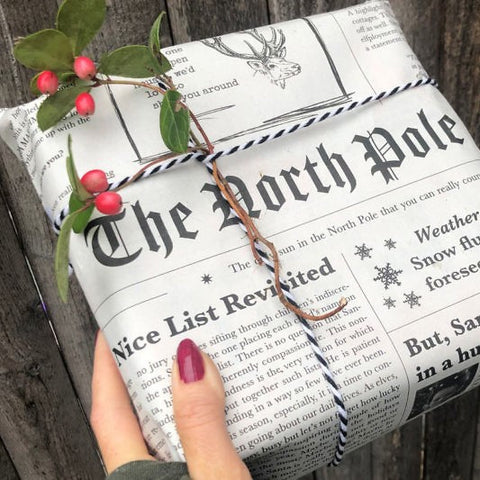 Newspaper gift wrap