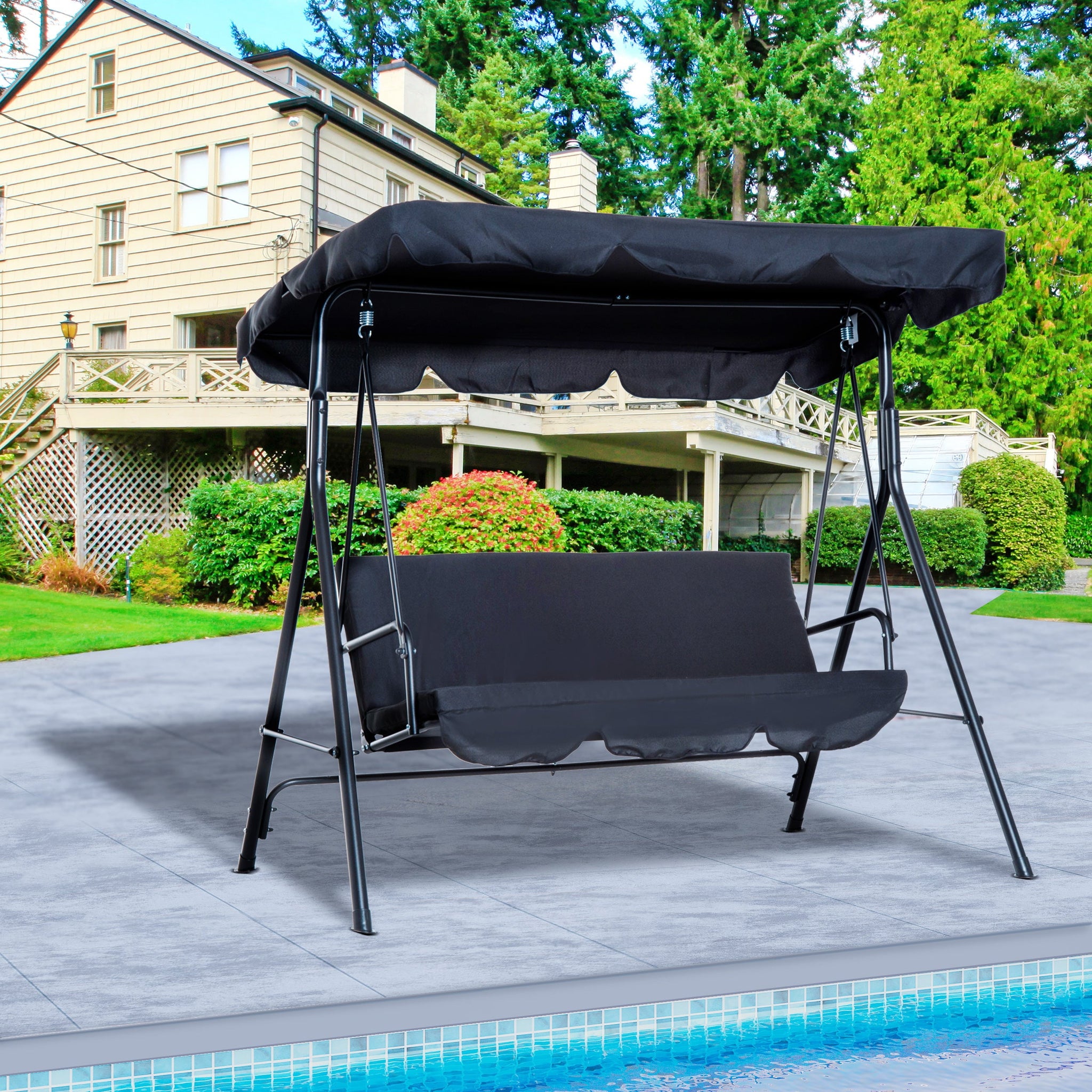 garden swing seat black