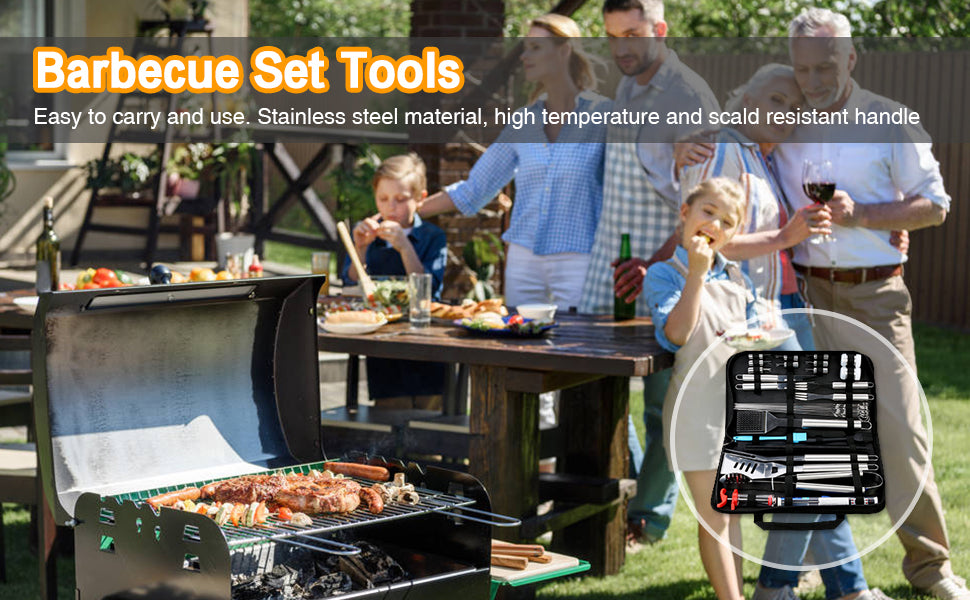 AISITIN Kit Barbecue 37 Pièces Ustensiles Barbecue Portables en