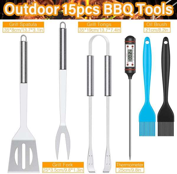 BBQ Grill Accessories Set, 38Pcs Stainless Steel Grill Tools Grilling  Accessories with Aluminum Case, for Camping/Backyard Barbecue 