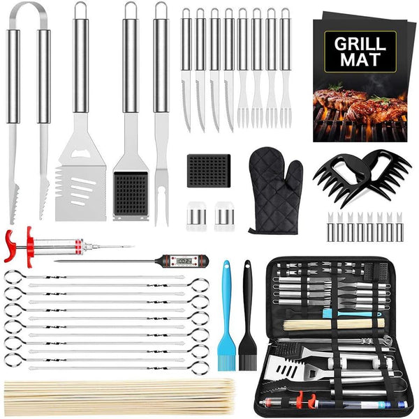 Cifaisi BBQ Grill Utensils Set for Camping/Backyard, 38Pcs Stainless Steel  Grill Tools Grilling Accessories with Barbecue Mats