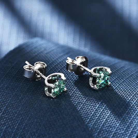 Spirits Unearth Gold and Green Moissanite Diamond Earrings