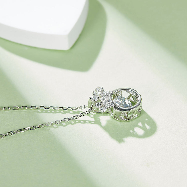 Spirits Unearth Silver Moissanite and Zirconia Necklace