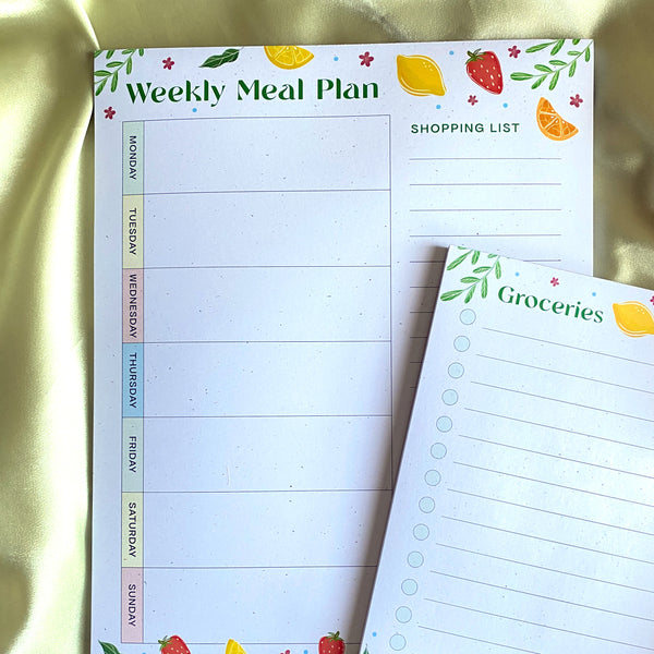 Displaying Meal Planning & Grocery List Notepad