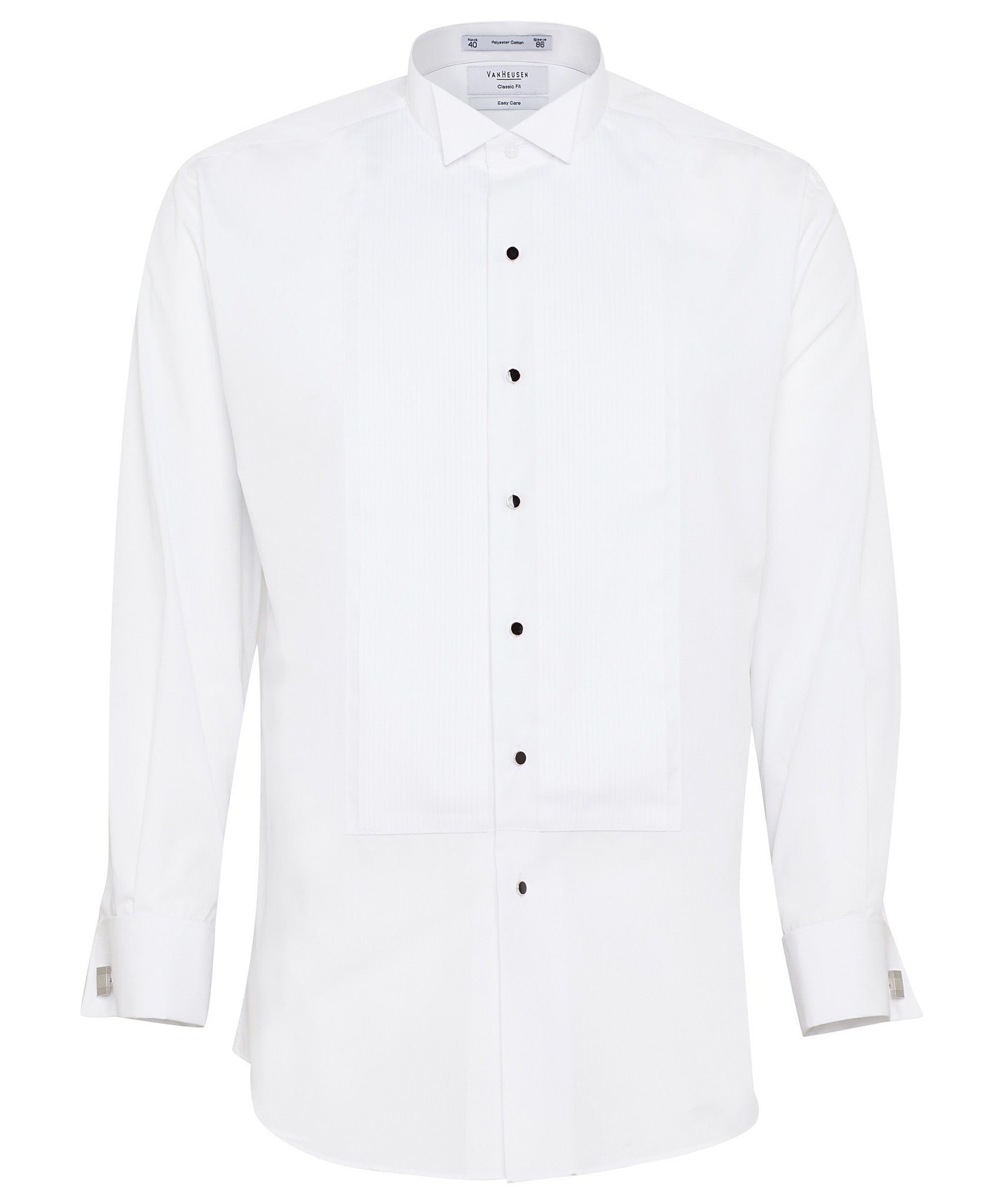 pleated wing collar shirt