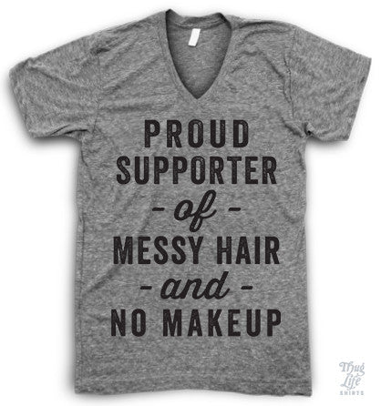 Messy Hair No Makeup V Neck – Brooklyn Backroom