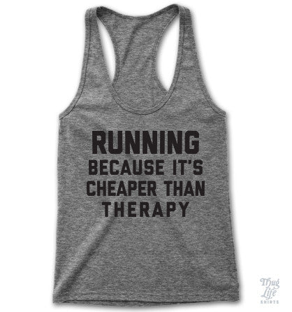 Running Cheaper Than Therapy Racerback – Brooklyn Backroom