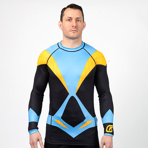 Fusion Fight Gear Black Adam BJJ Rash Guard Compression Shirt