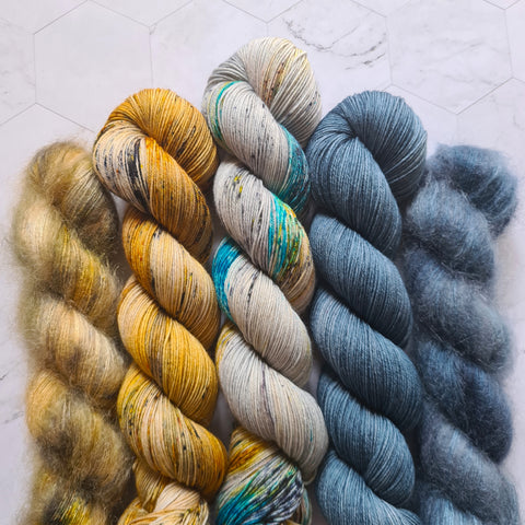 A range of handdyed yarn