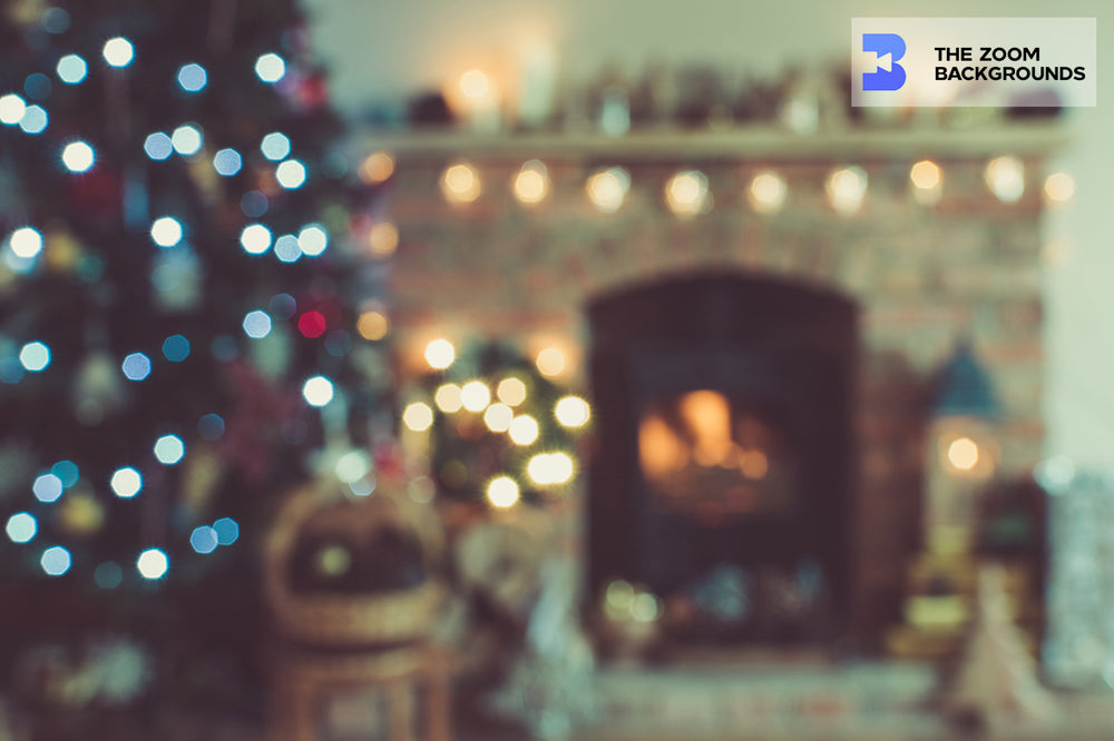 Abstract Blurred Of Christmas Setting Zoom Background –  
