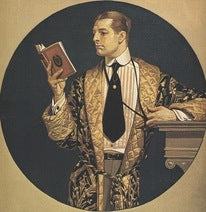 Man depicted in robe du chambre, early 20th century
