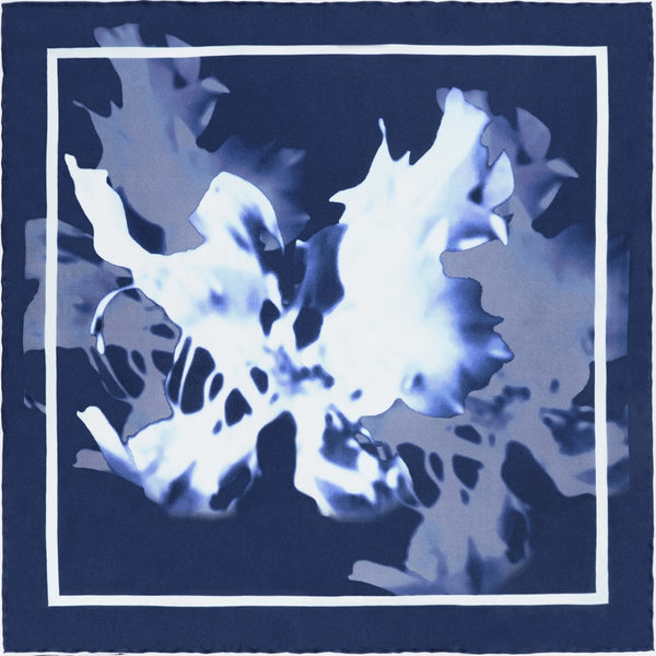 Blue Cyanotype Silk Pocket Square