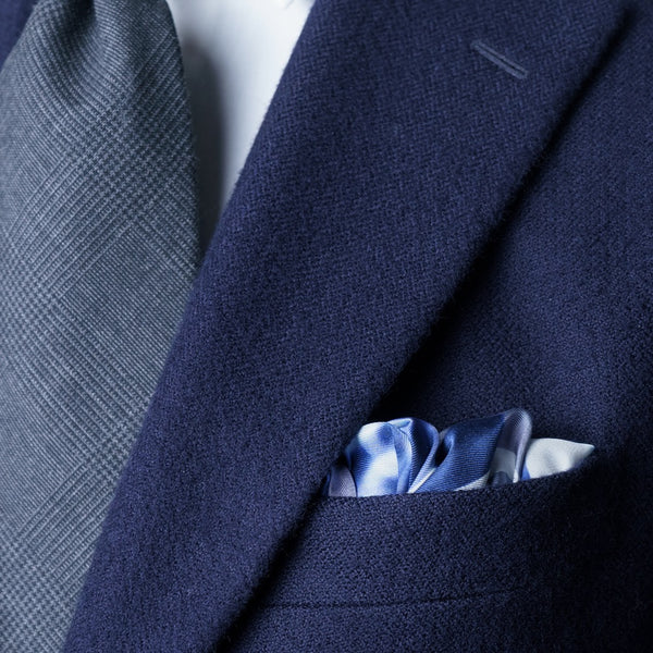 Blue Cyanotype Silk Pocket Square