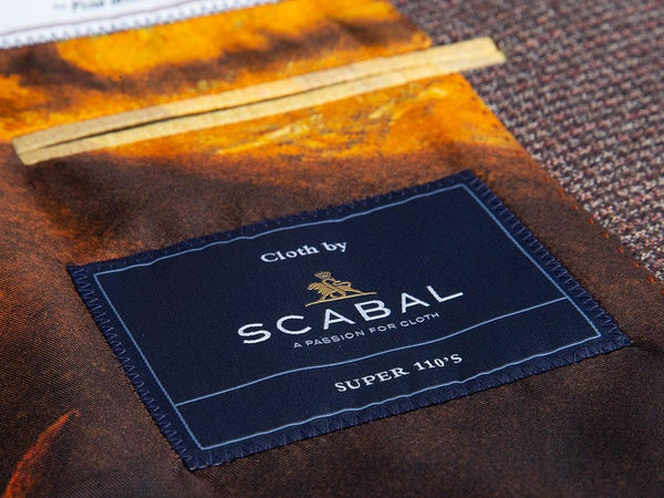 Brown Superfine Hopsack Jacket Scabal Label