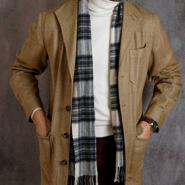 Cashmere scarf drape brown jacket