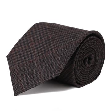 Chocolate Glen Check Merino Wool Tie