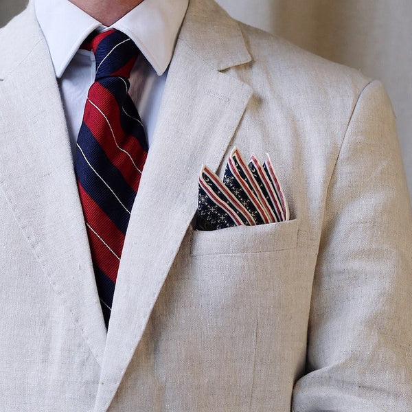 Linen Jacket With Pocket Square