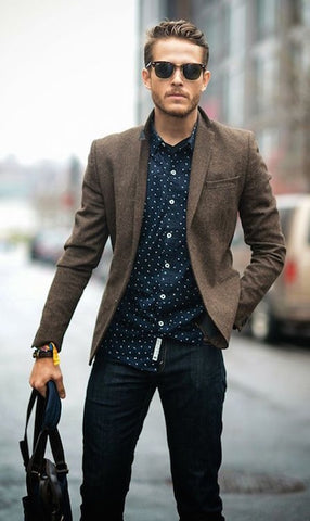 men's style suit jacket jeans