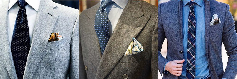 Navy tie and pocket square set
