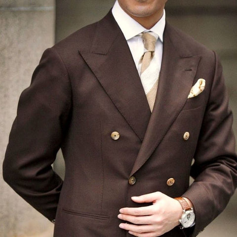 brown double breasted jacket