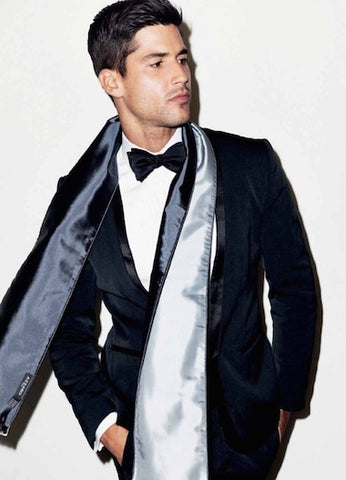 Tuxedo and wool scarf