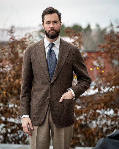 Brown - Silk Cotton - Knit Polo for men - Spier & Mackay