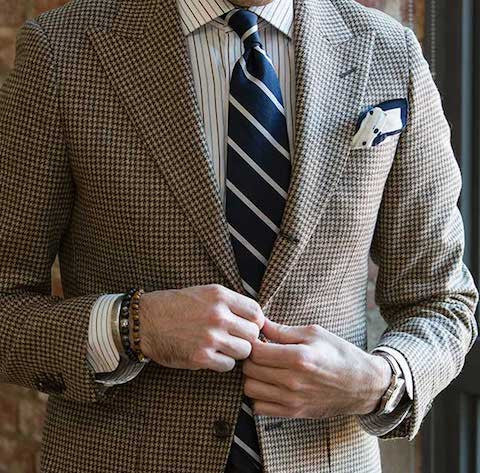 Houndstooth jacket and tie