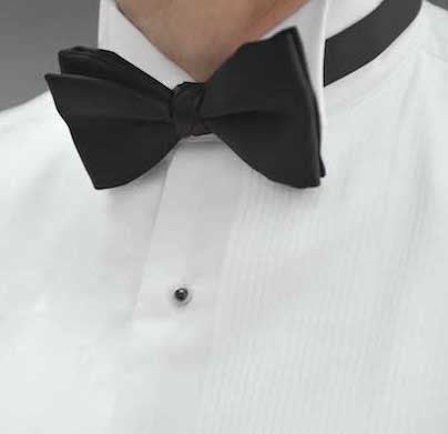 bow tie under collar