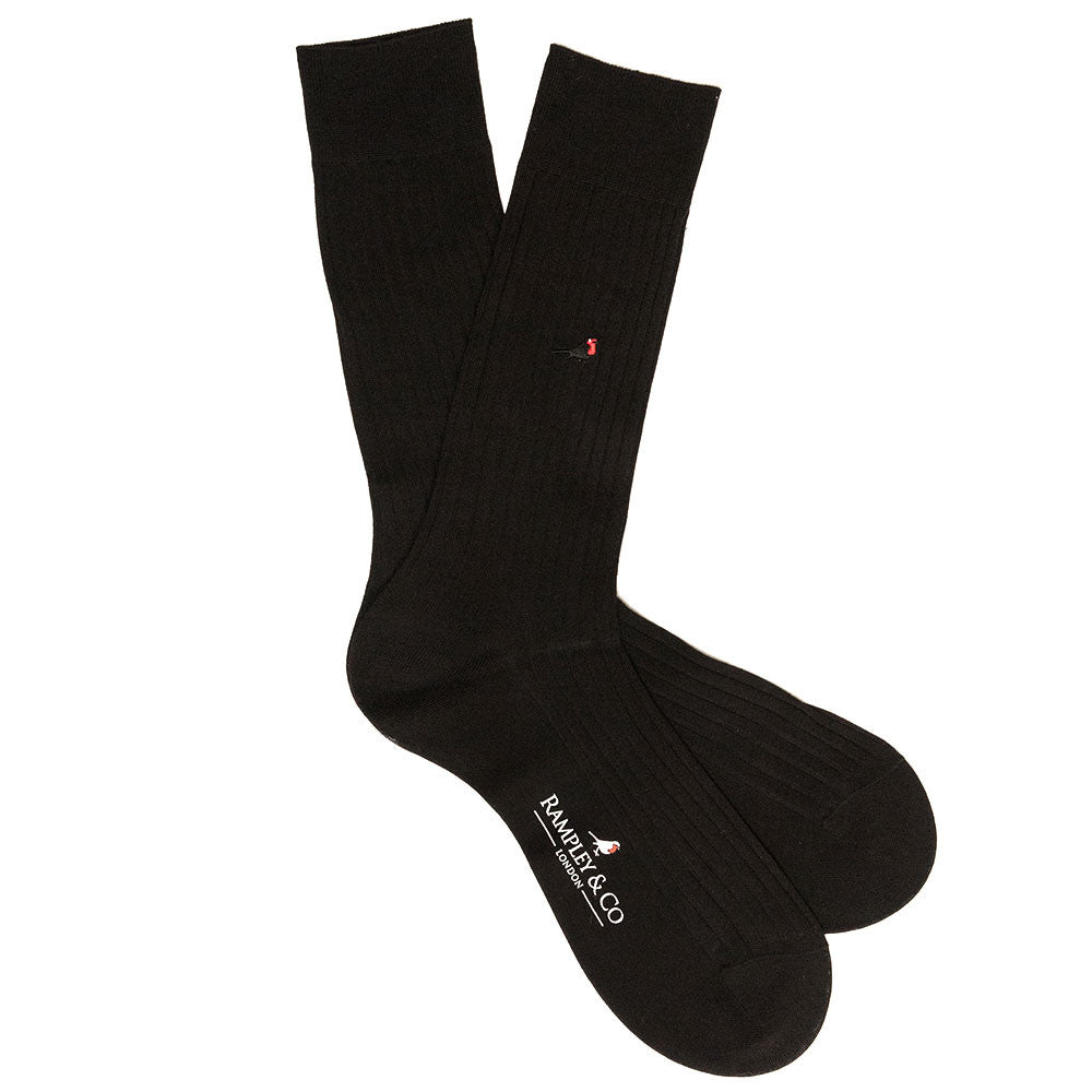 Langham - Black Dress Socks | Rampley and Co