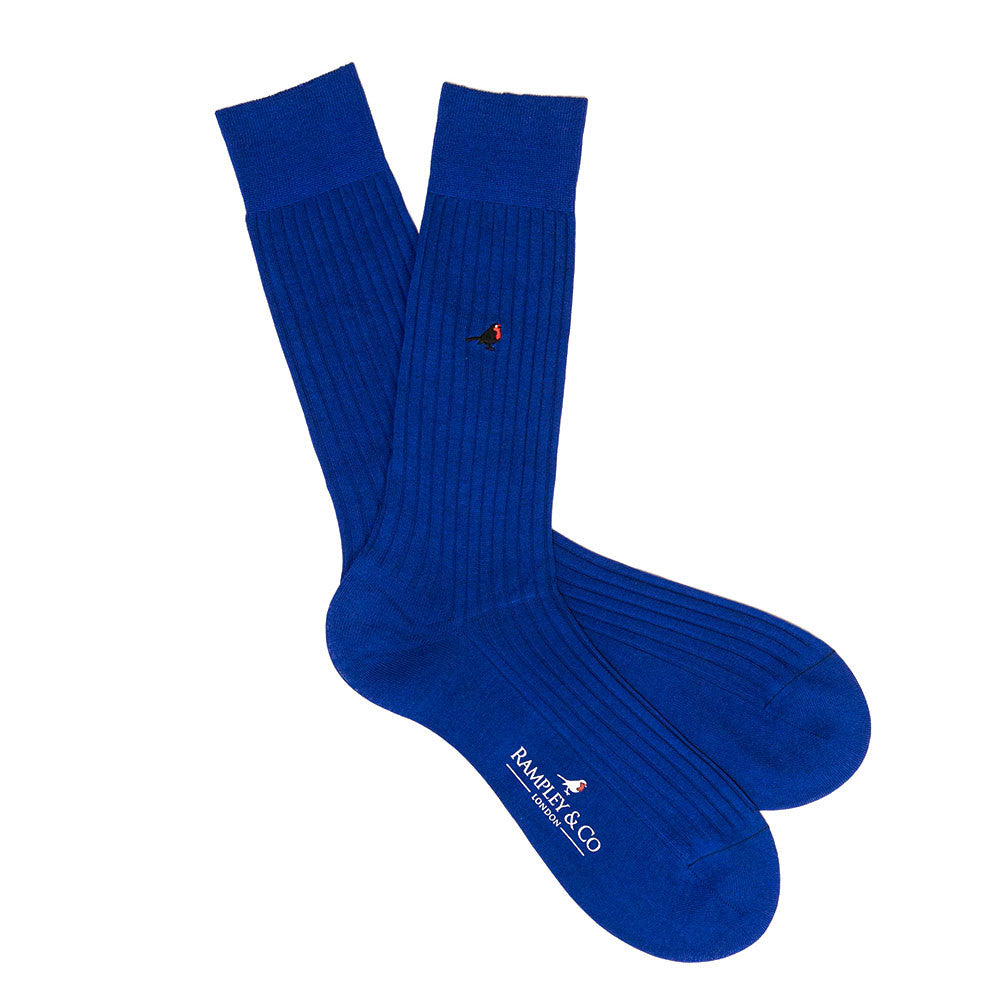 Langham - Royal Blue Dress Socks | Rampley and Co