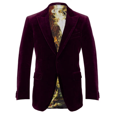 Icon George line single-breasted stretch-velvet jacket