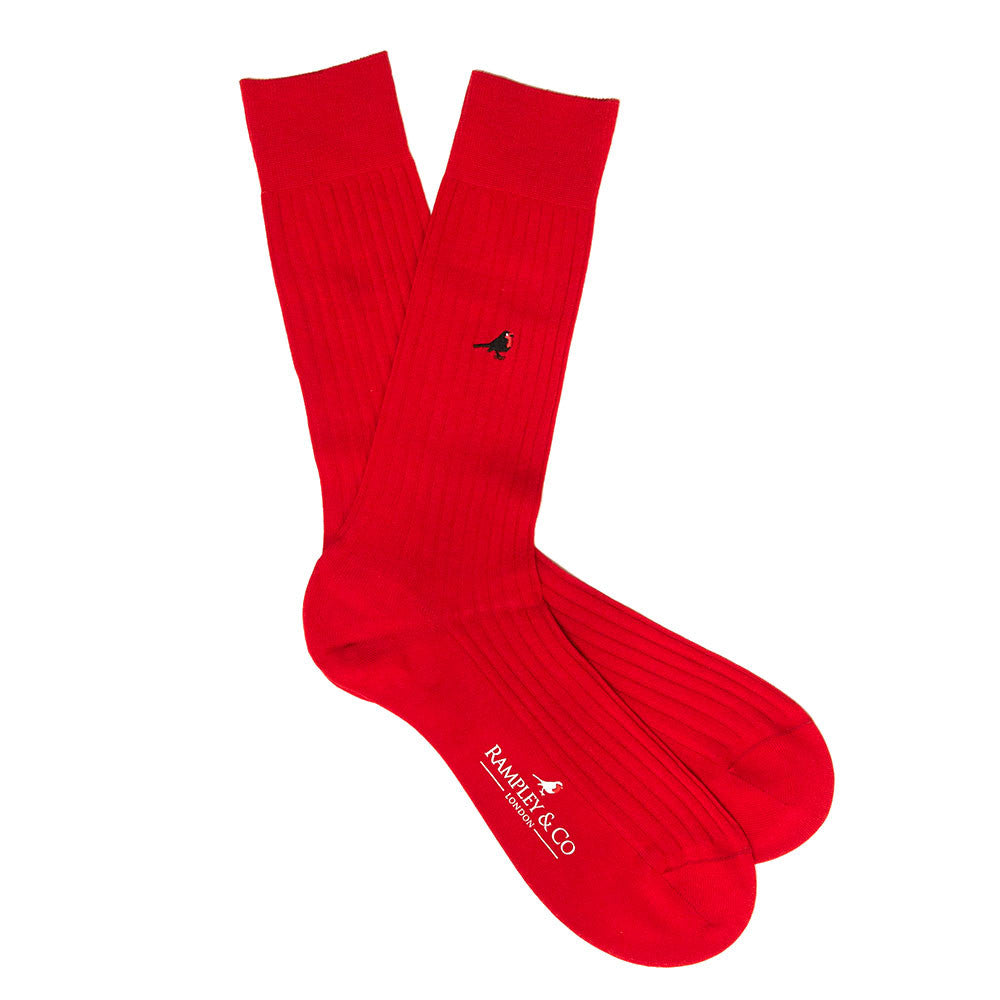 Langham - Red Dress Socks | Rampley and Co