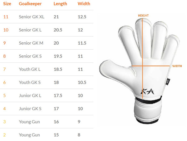 Goalie Gloves Youth Size Chart