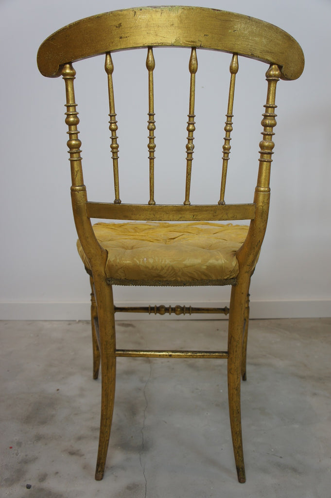 Pair Of Carved Gold Napoleon Iii Bedroom Chairs To