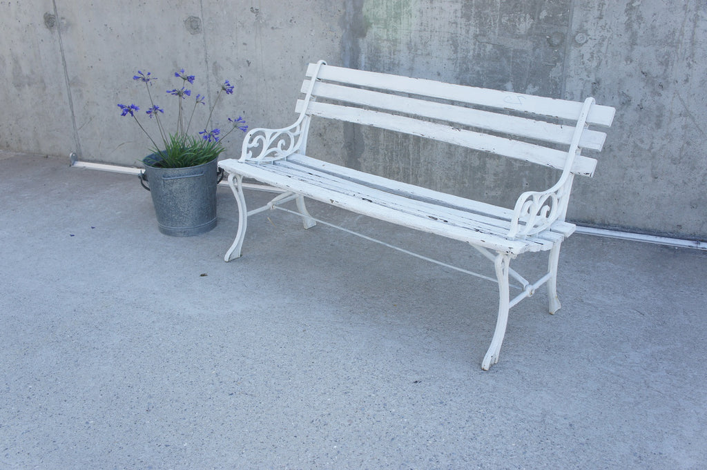 Small Decorative French Garden Bench Vintage French