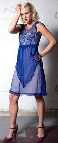 Nataya Vintage style dress in saturated blue