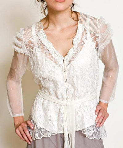 Victorian-style white tops