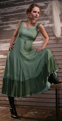 Green Vintage inspired Country Attire by Nataya