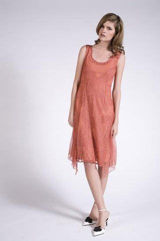 Short Flapper Style Model in coral