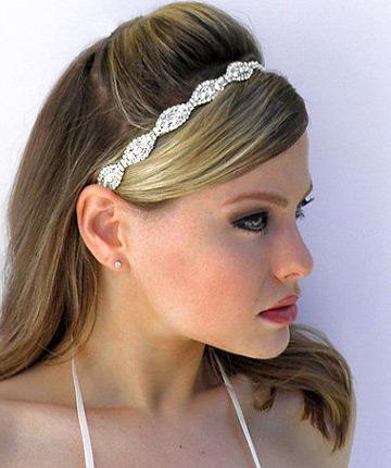 Bridal tiara-styled headband 