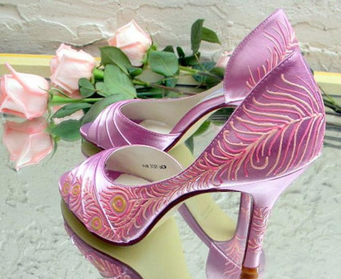 Vintage shoes Cinderella inspired pink colors