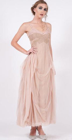 Alana Vintage Style Party Dress in Soft Pink by Nataya
