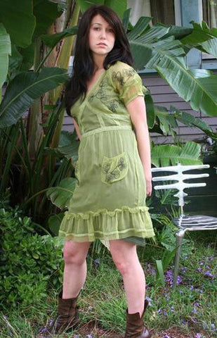 Vintage short dresses in green