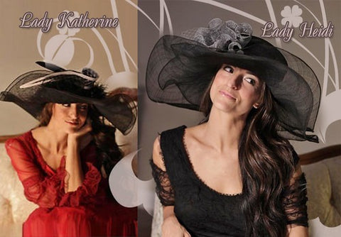 Twins in the Louisa Voisine collection of hats
