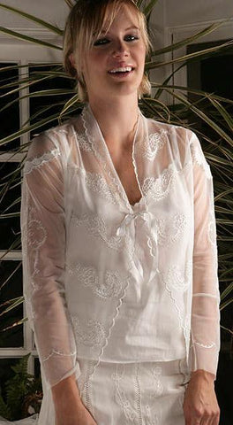 Nataya lace bolero in white