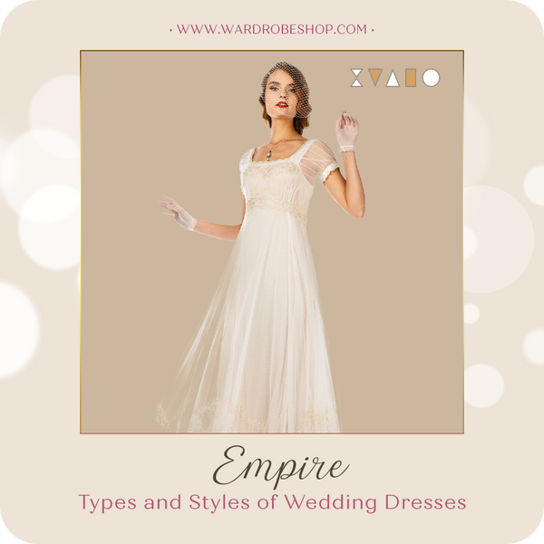 White empire style wedding dress