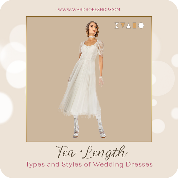 White tea-length dress for wedding party