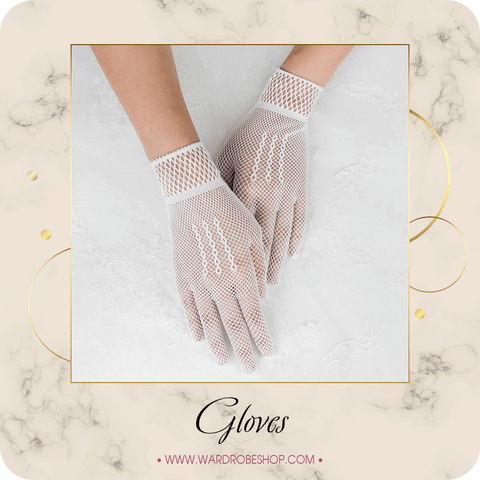 Butler Lace Short Gloves In White